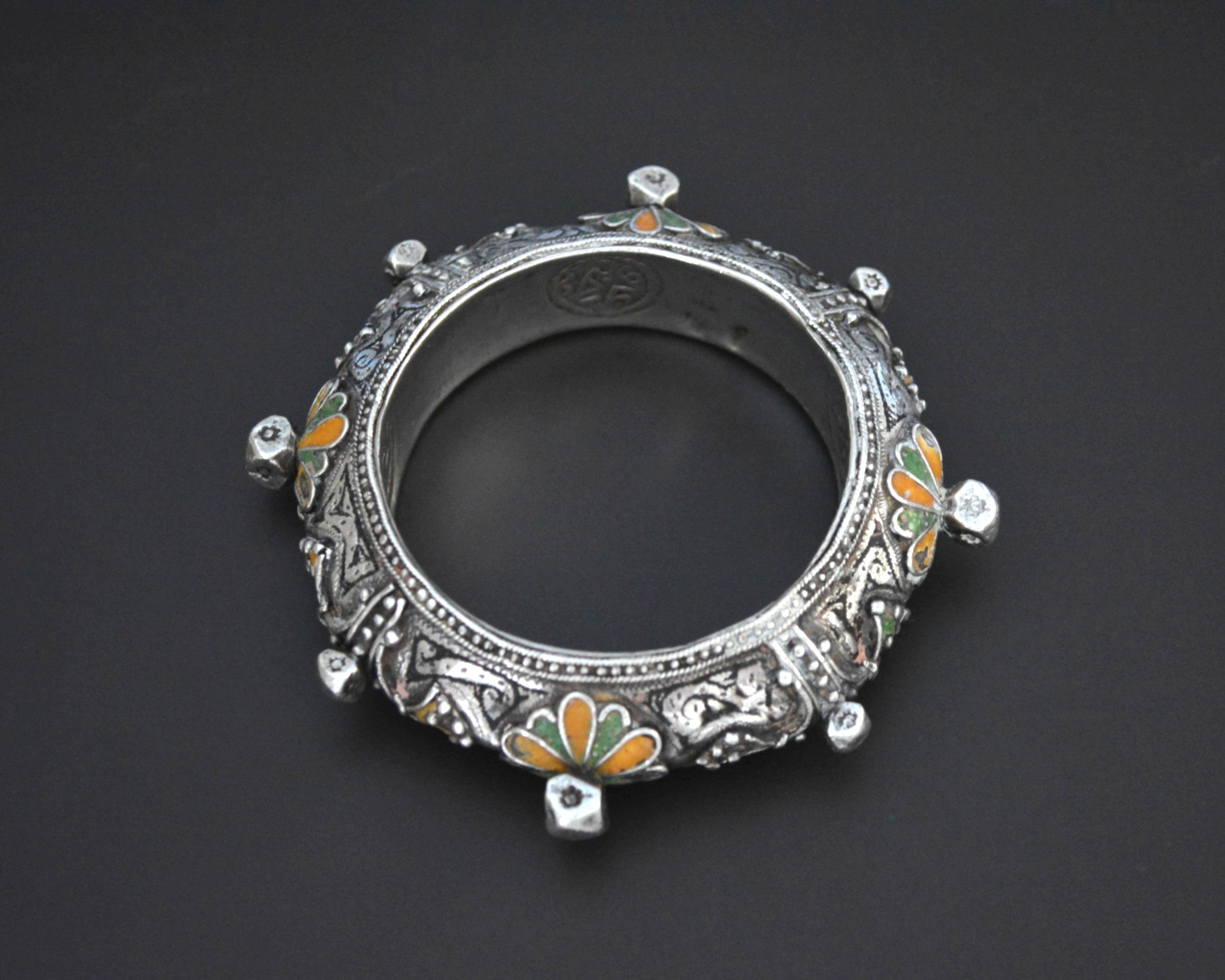 Berber Hinged Enamel Bracelet - SMALL