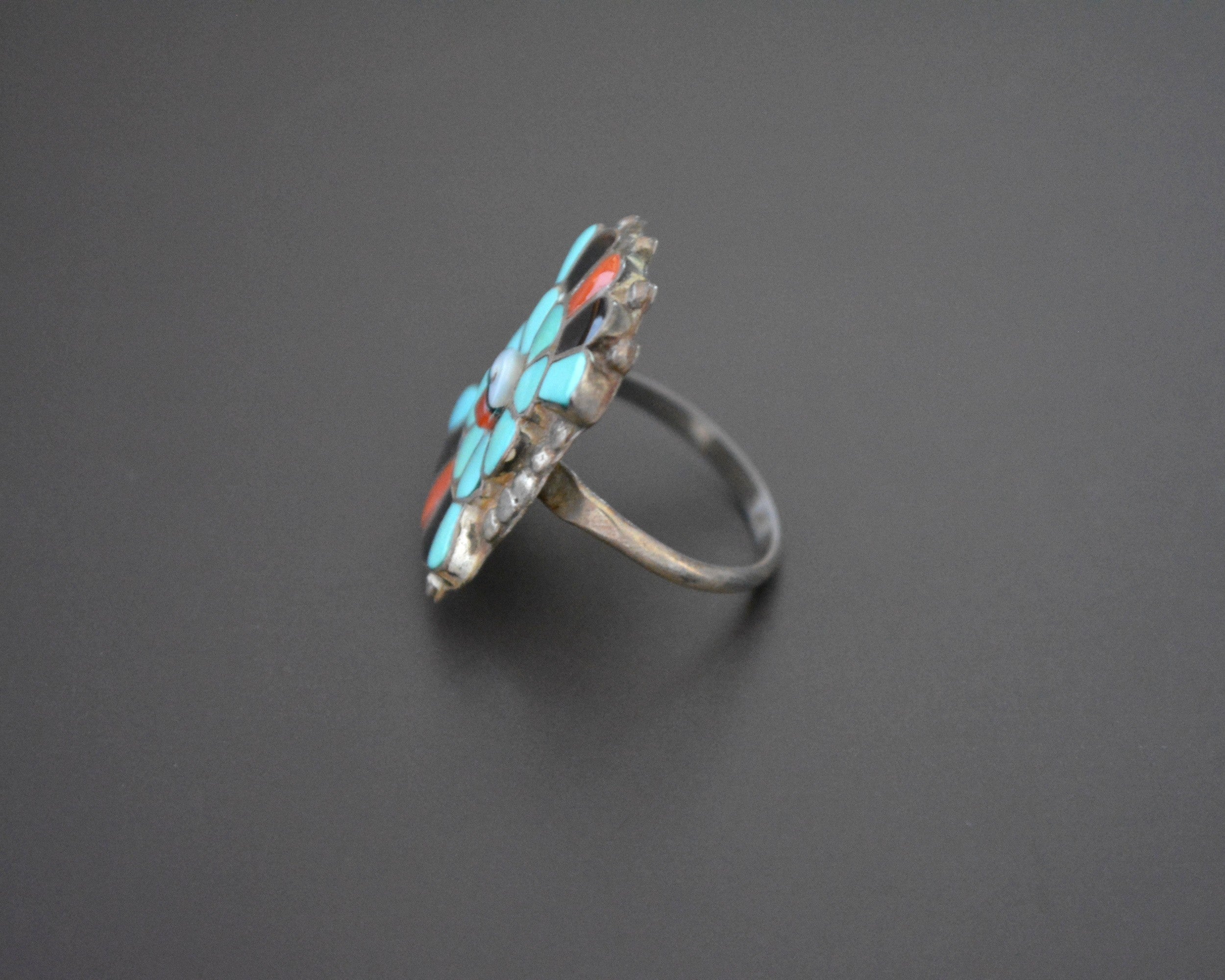 Zuni Sunface Multistone Ring - Size 6.5