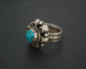 Antique Afghani Turquoise Ring - Size 6.75