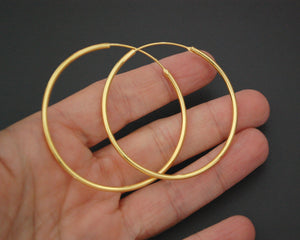 Large Gilded Hoop Earrings