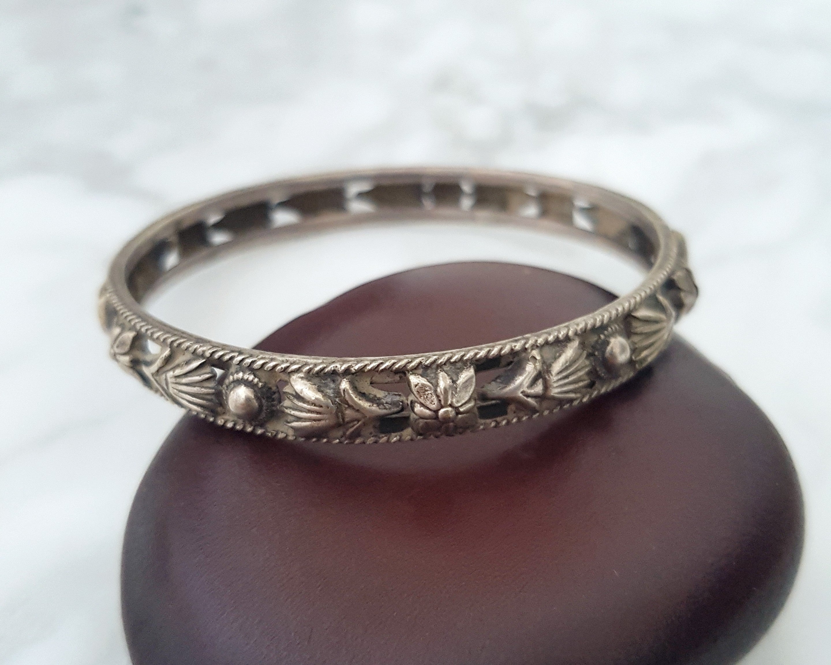 Rajasthani Silver Bangle Bracelet - SMALL