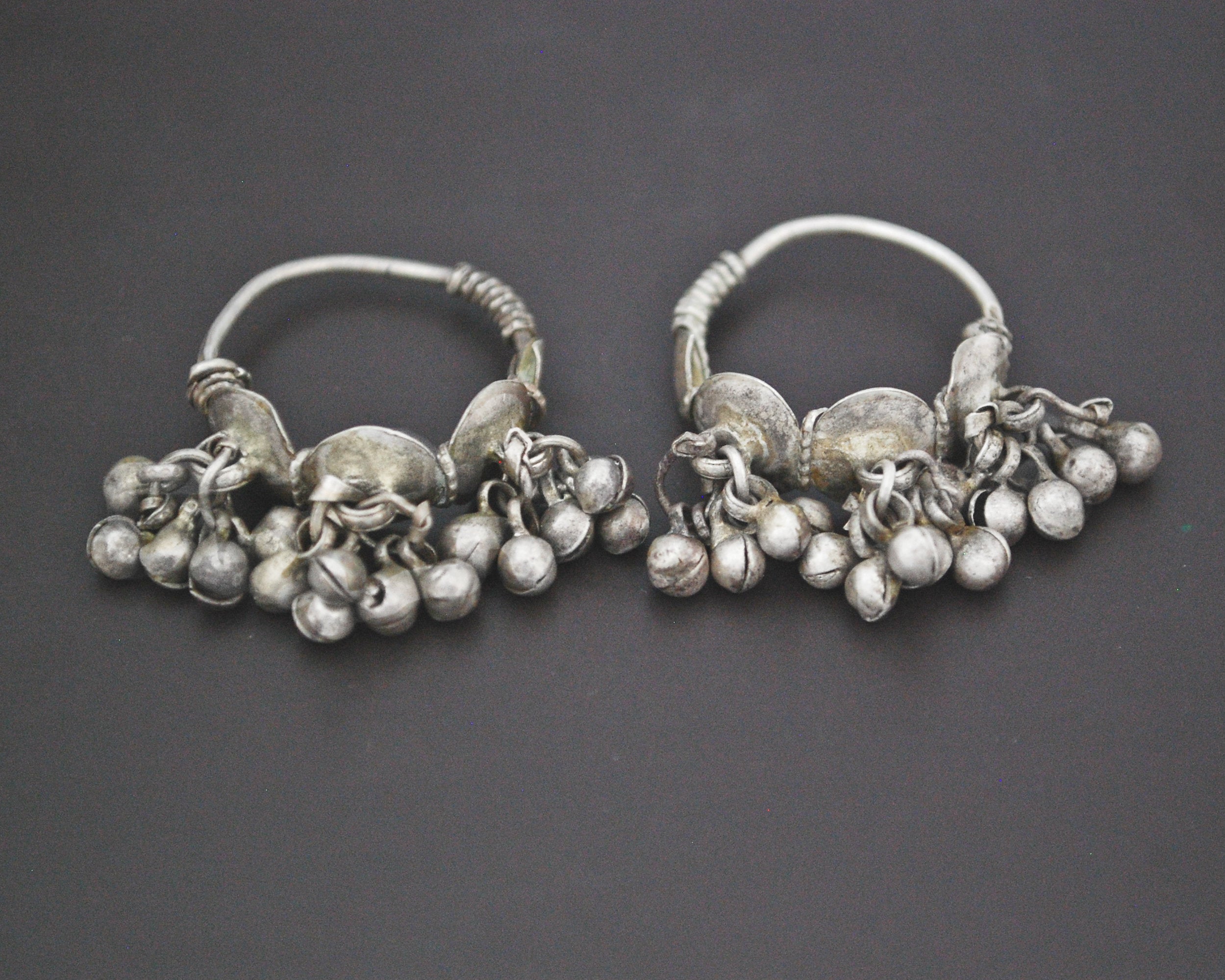 Rajasthani Hoop Earrings with Bells - SMALL