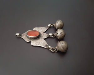 Turkmen Carnelian Pendant with Bells