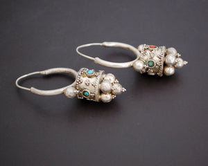 Uzbek Coral Turquoise Earrings