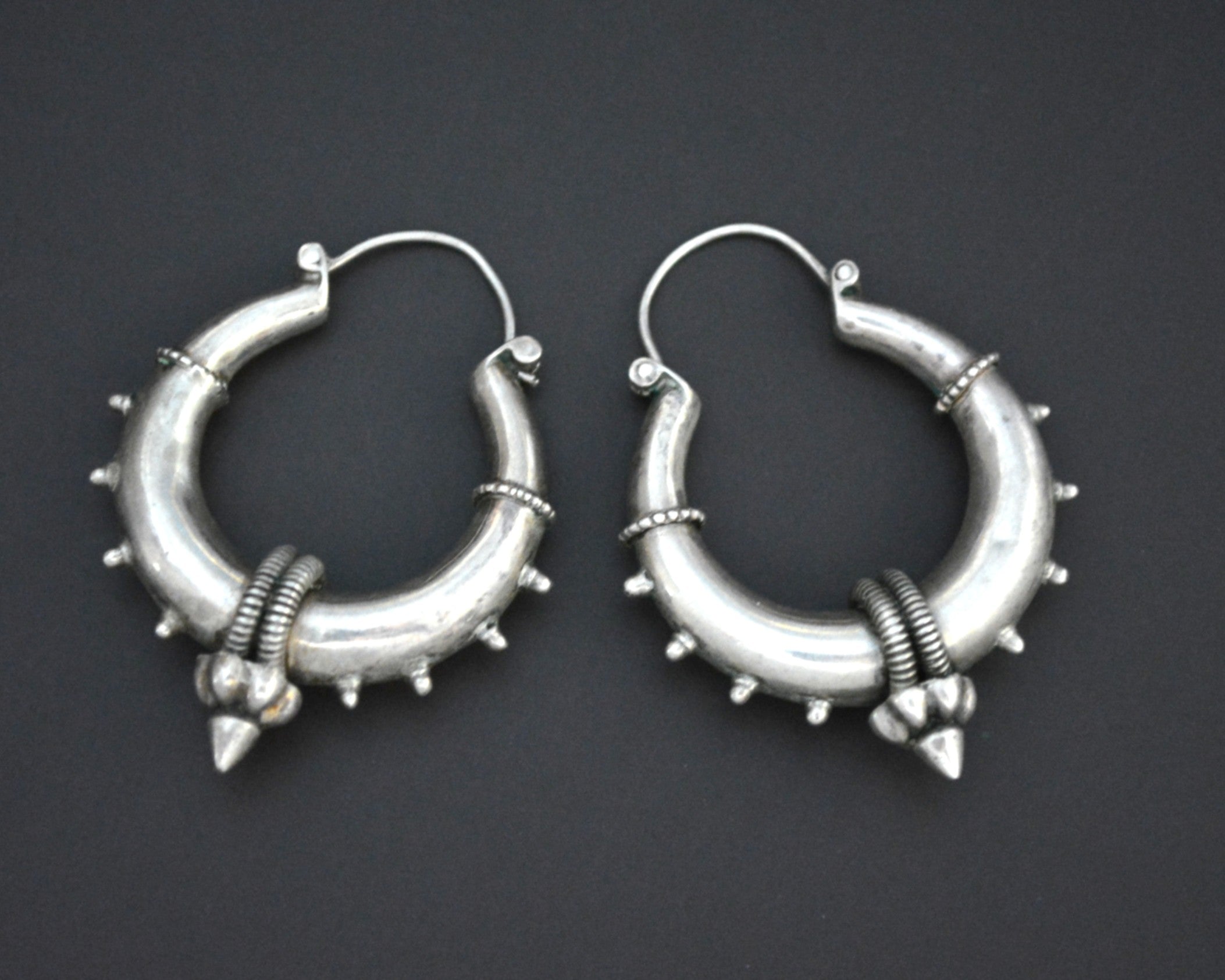 Ethnic Spike Hoop Earrings - MEDIUM