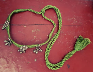 Rajasthani Silver Cotton Choker Necklace