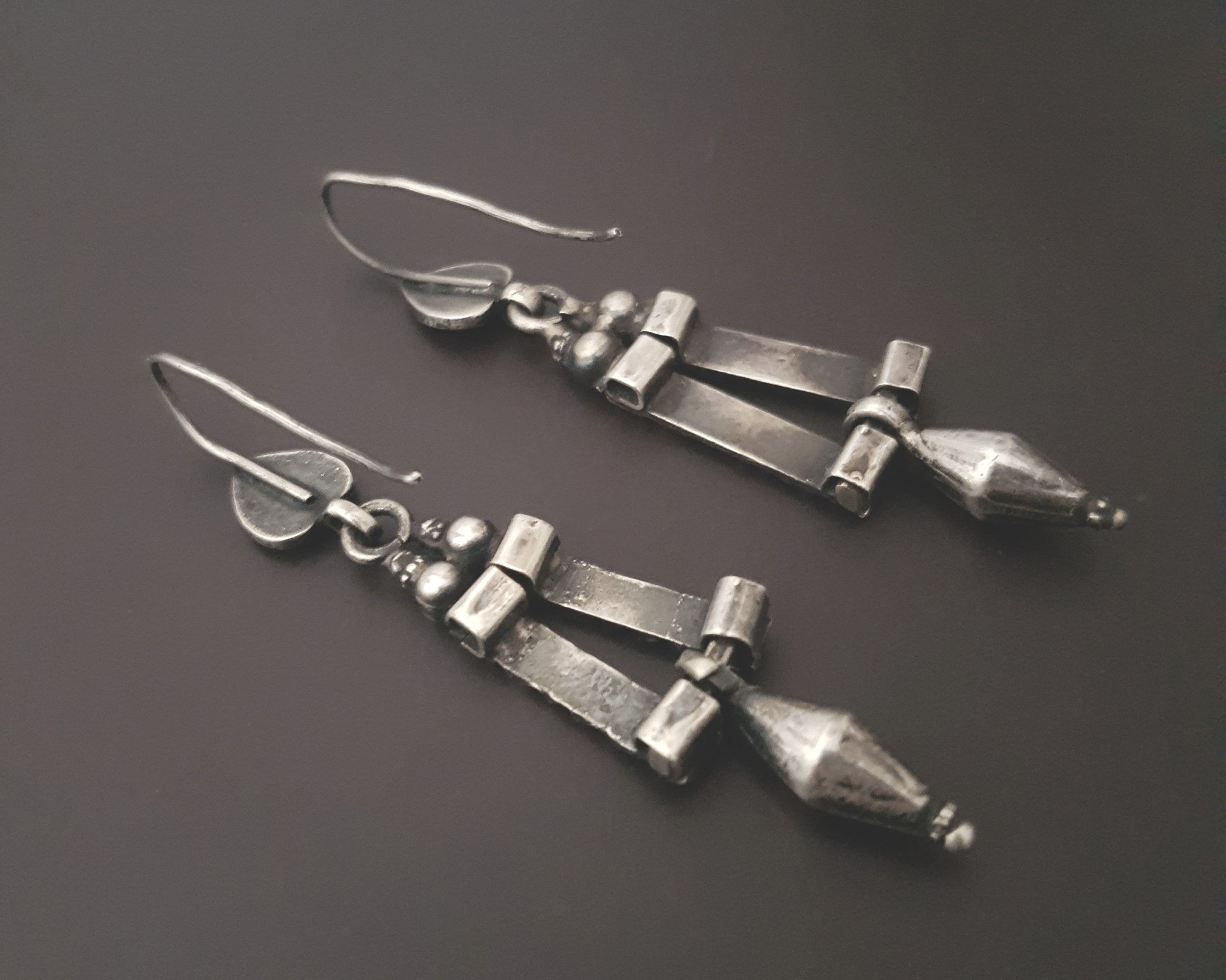 Rajasthani Silver Earrings with Dangle