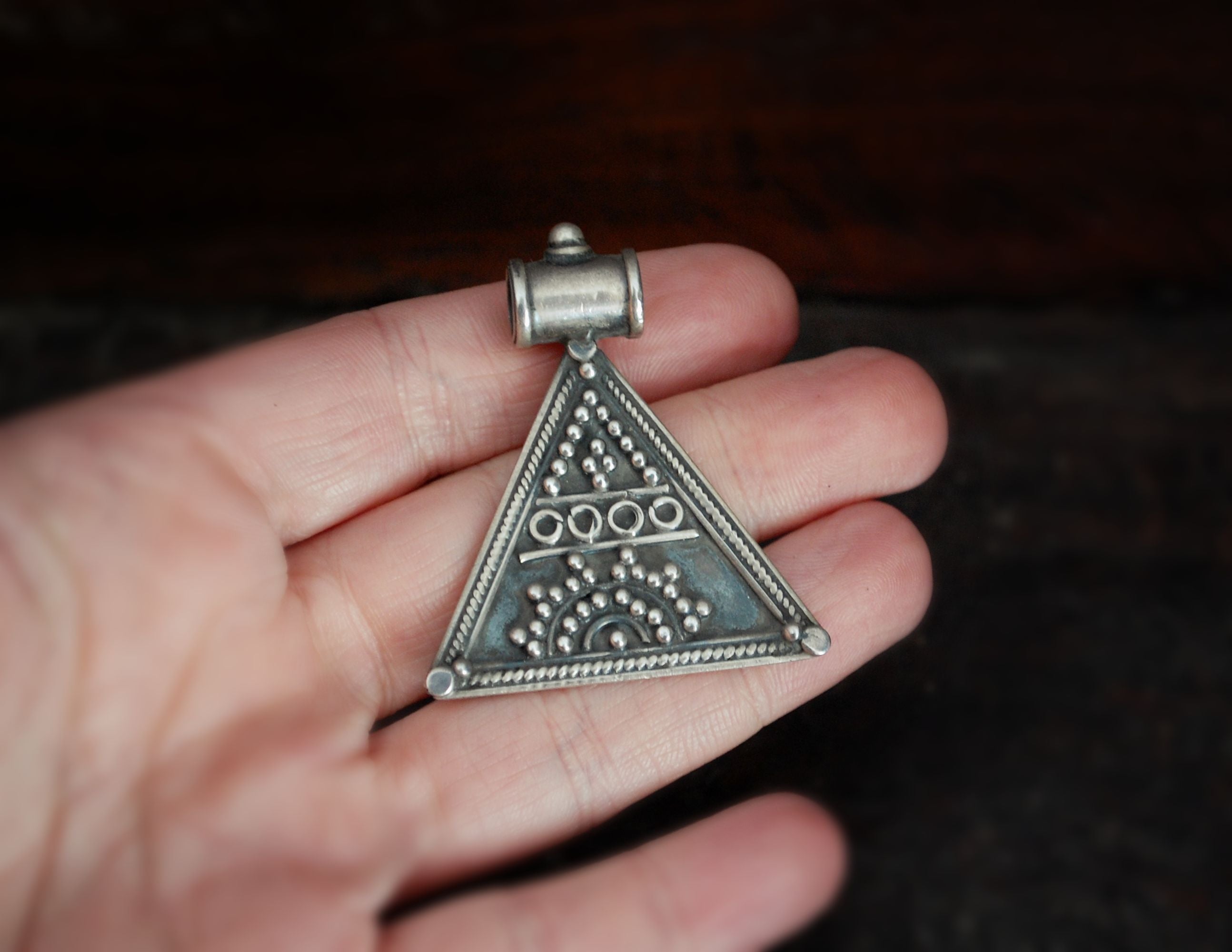 Indian Sterling Silver Triangle Pendant