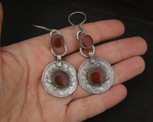 Afghani Carnelian Dangle Earrings
