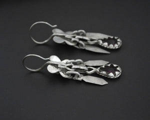 Afghani Earrings with Pink Glass Stones