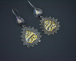 Vintage Afghani Silver Gilded Earrings