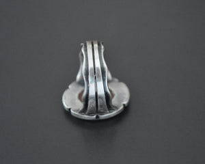Bold Ethnic Carnelian Silver Ring - Size 9.5