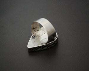 Kazakh Silver Gilded Ring - Size 7.75 / 8