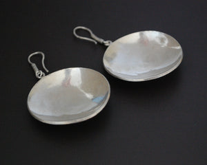 Indian Silver Peacock Disc Earrings