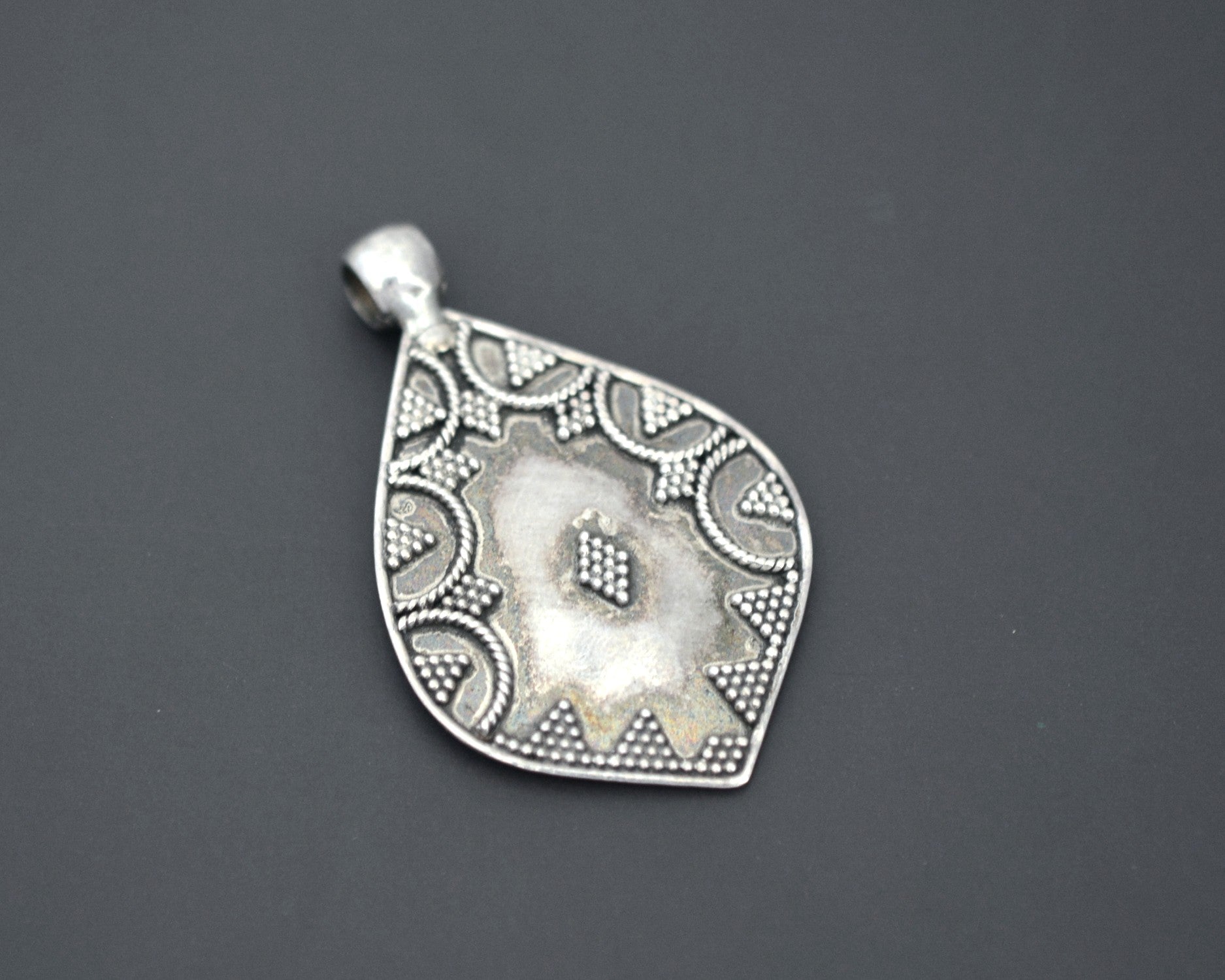 Indian Silver Pendant with Dotwork
