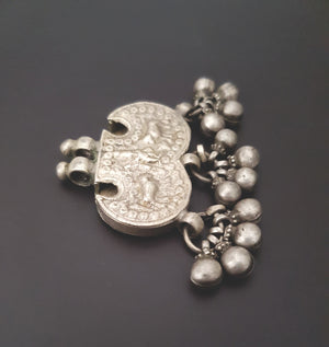 Rajasthani Silver Pendant with Bells