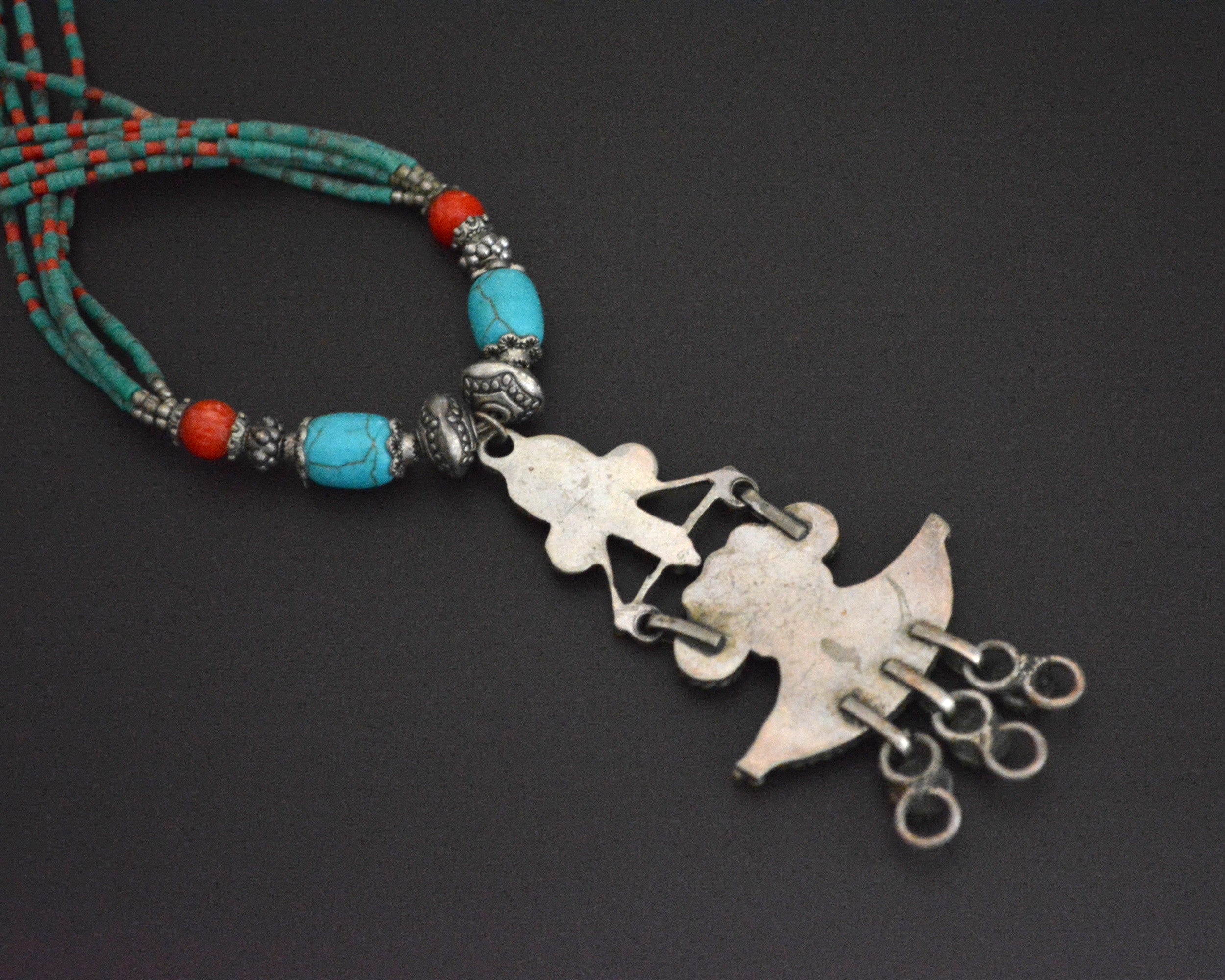 Vintage Nepali Turquoise Coral Necklace