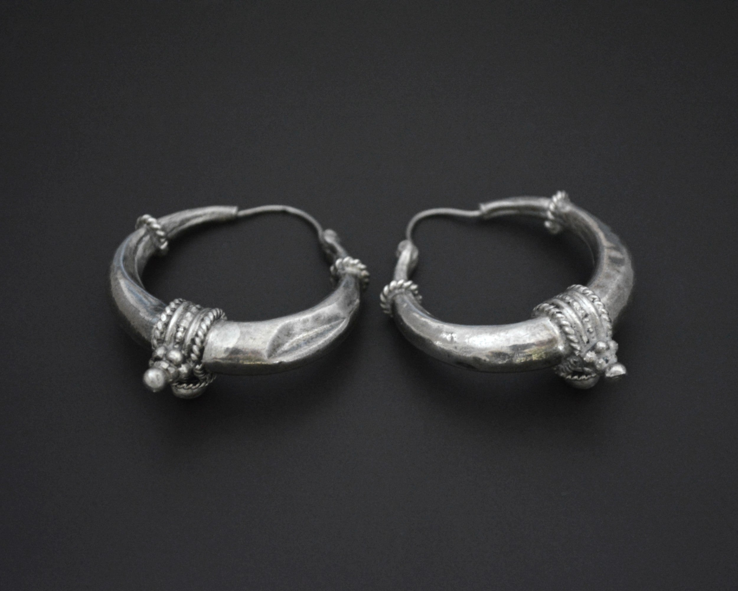 Ethnic Gemstone Hoop Earrings -  MEDIUM / LARGE