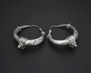 Ethnic Gemstone Hoop Earrings -  MEDIUM / LARGE