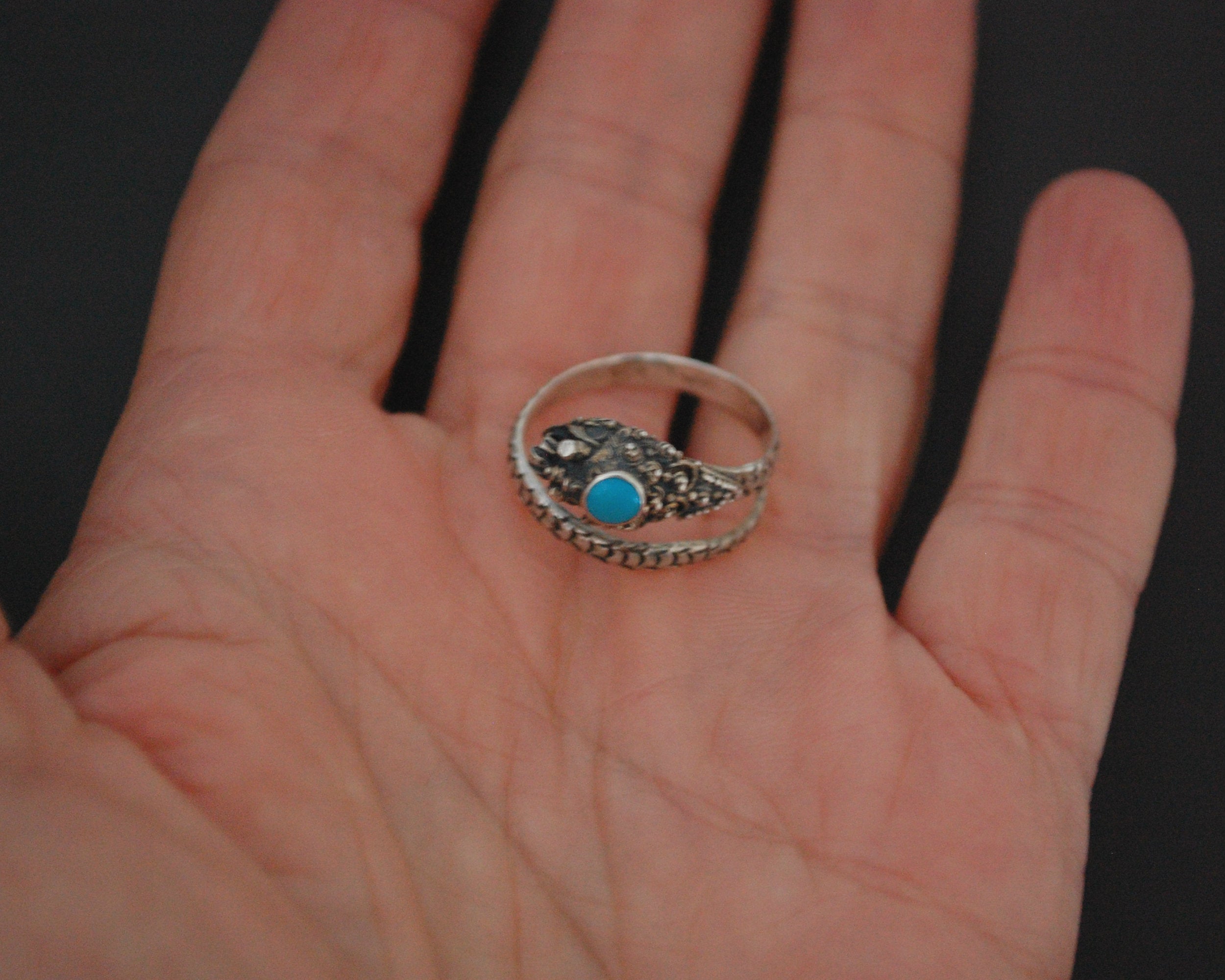 Dragon Turquoise Ring from Bali - Size 7 and Adjustable