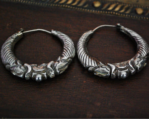 Nepali Silver Hoop Earrings