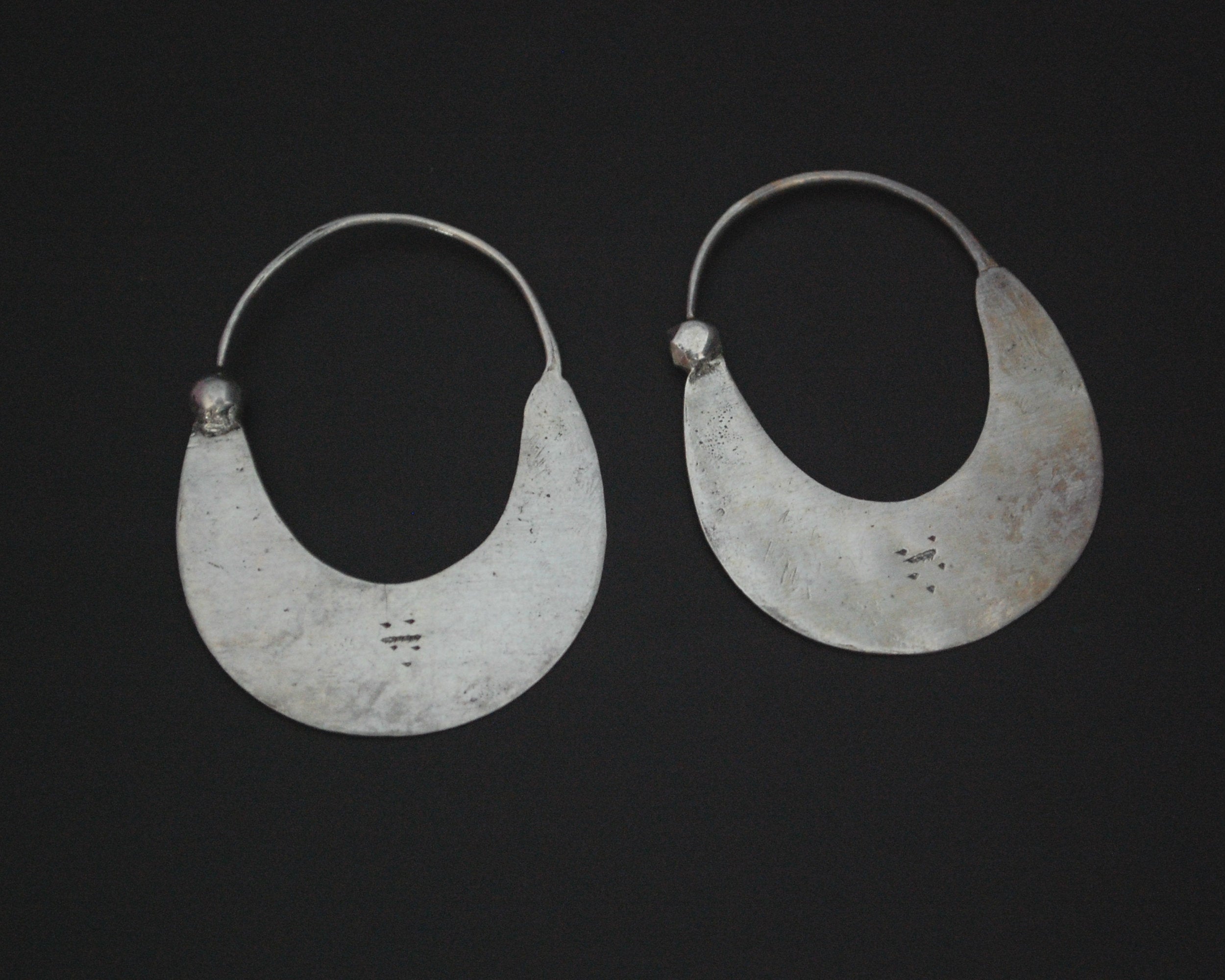Tuareg Hoop Earrings with Carvings