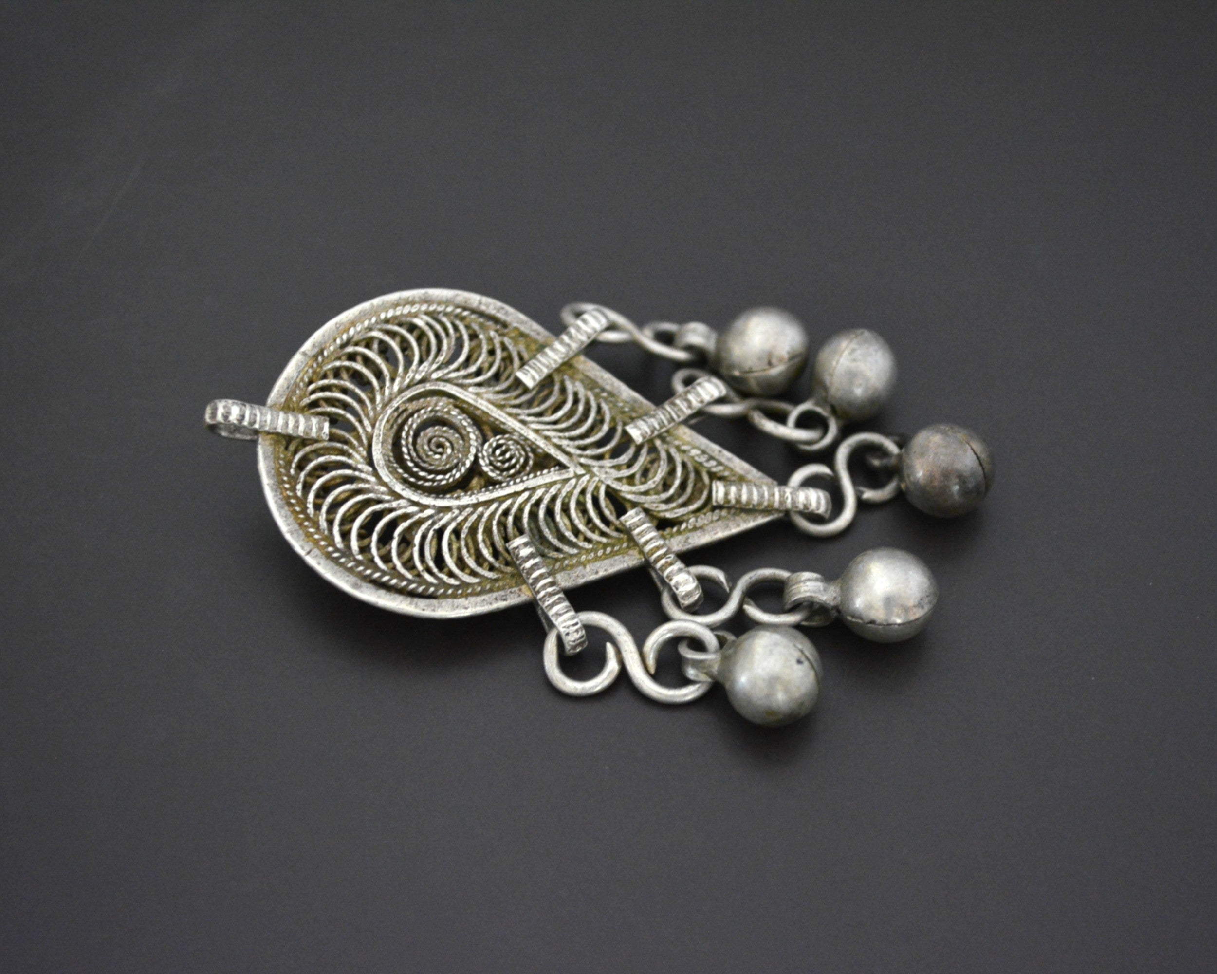 Antique Yemeni Filigree Pendant with Bells