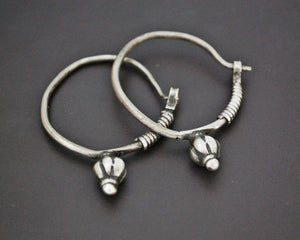 Afghani Poppy Hoop Earrings
