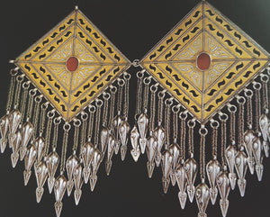 Antique Turkmen Tschapraz Pendant with Carnelian and Dangles