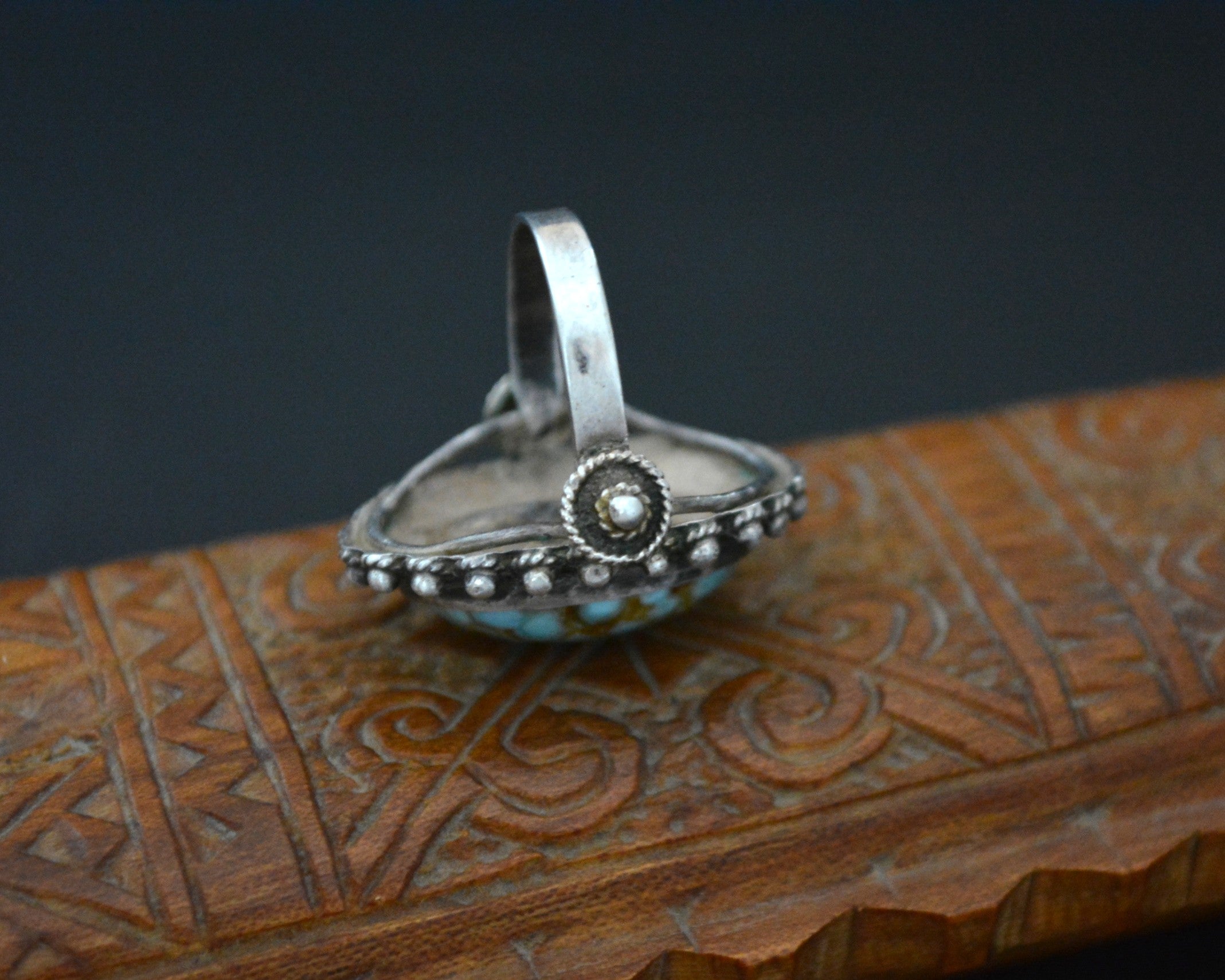 Ethnic Turquoise Ring - Size 5
