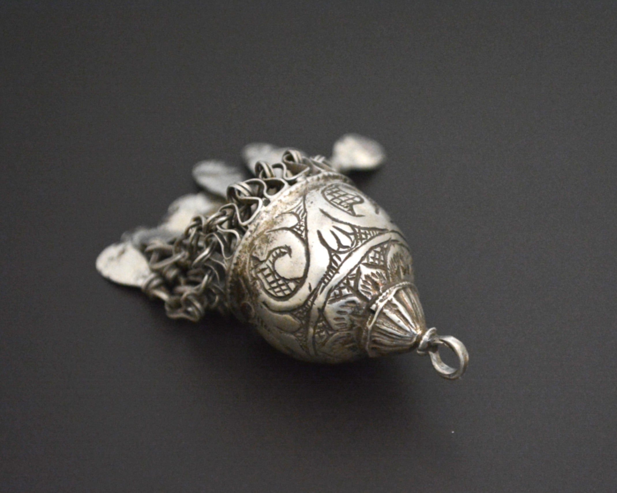 Old Uzbek Silver Tassel Pendant