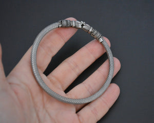 Indian Elephant Silver Bangle Bracelet