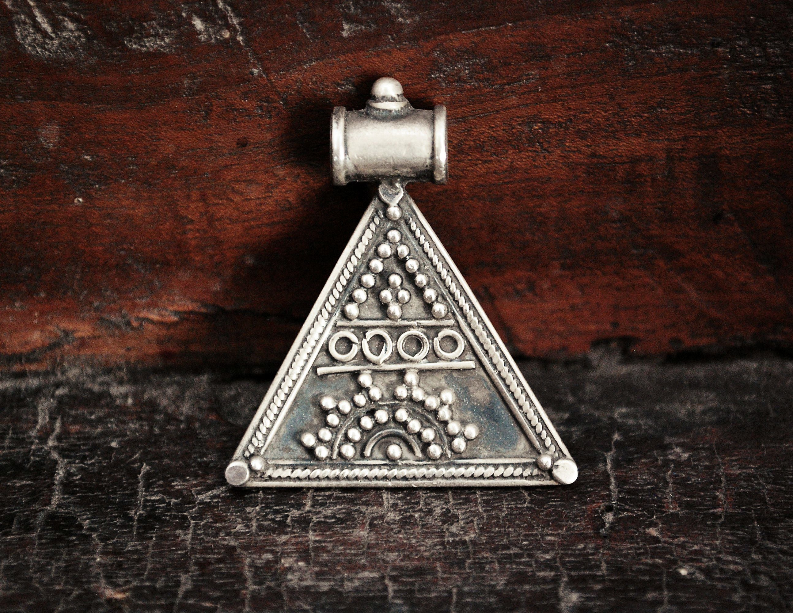 Indian Sterling Silver Triangle Pendant