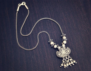 Rajasthani Silver Lotus Necklace