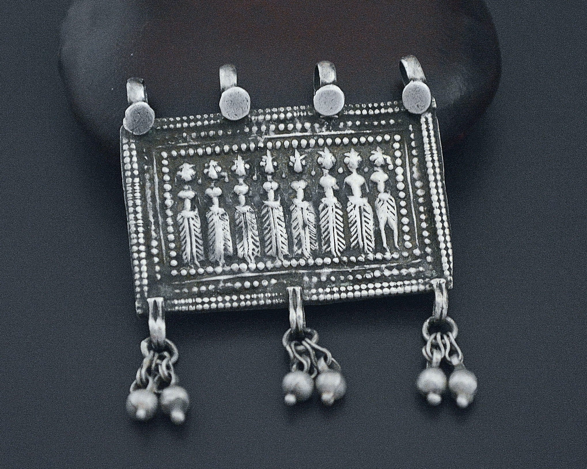 Old Hindu Amulet Sapta Matrikas with Bells