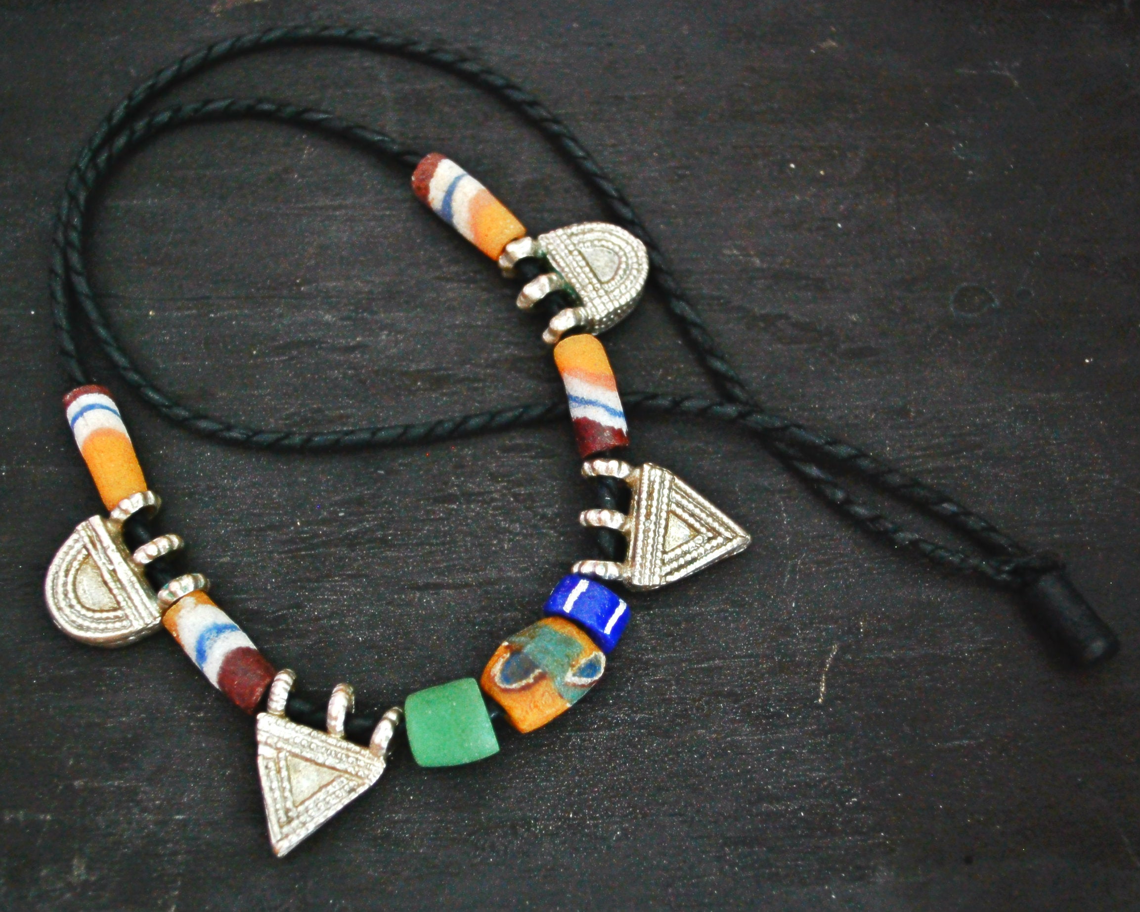 Ethiopian Telsum Necklace with Old Glass Beads
