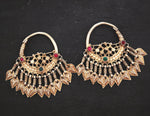 Antique Gilded Afghani Hoop Earrings with Tassels