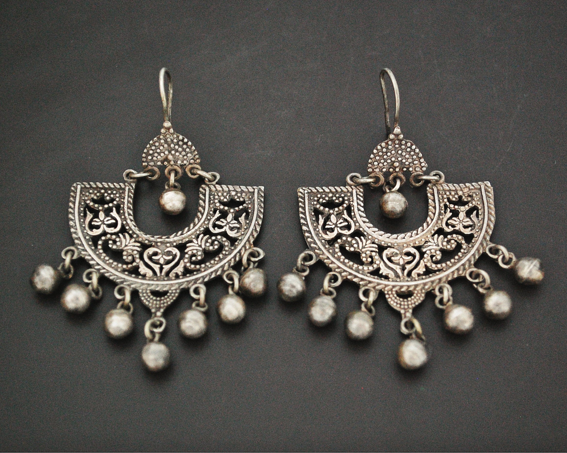 Egyptian Silver Earrings with Dangles