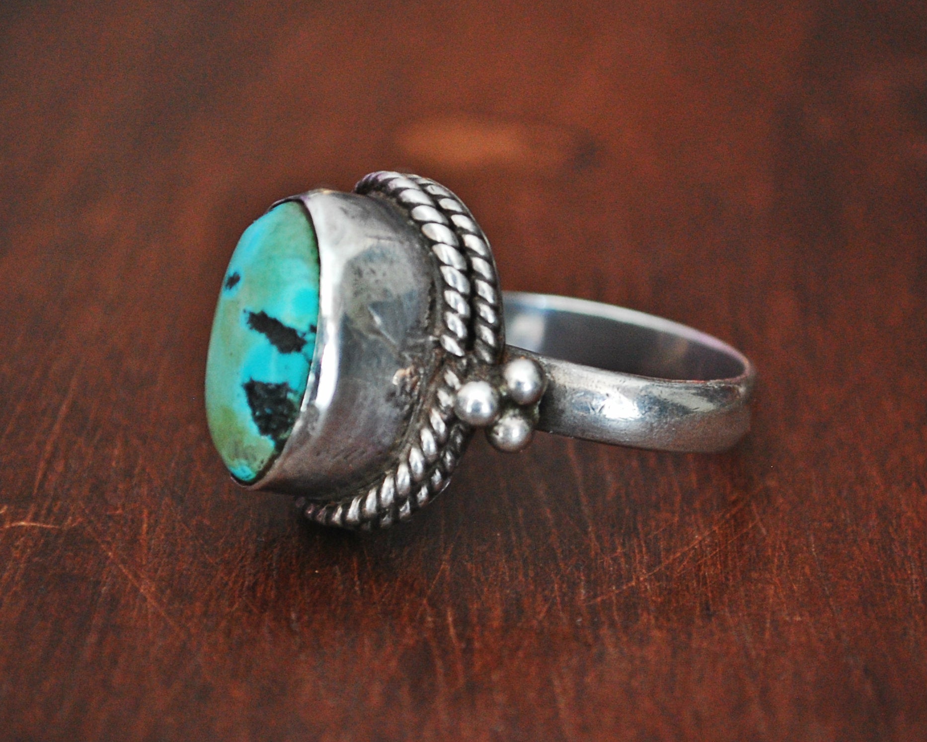 Nepali Turquoise Ring - Size 9.5