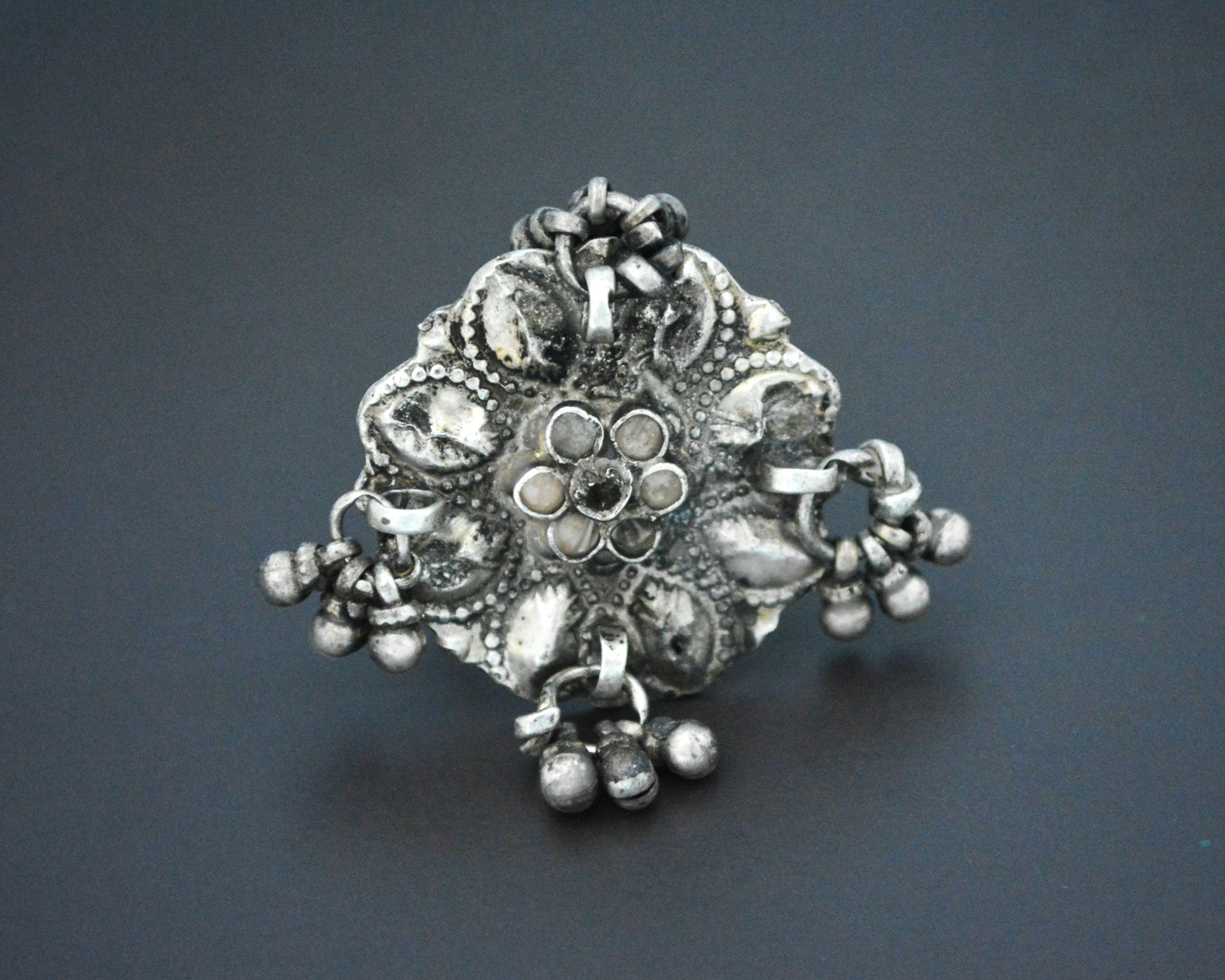 Old Rajasthani Silver Ring with Bells - Size 8.5