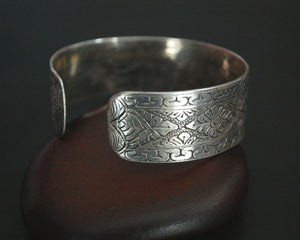 Nepali Lotus Engraved Cuff Bracelet