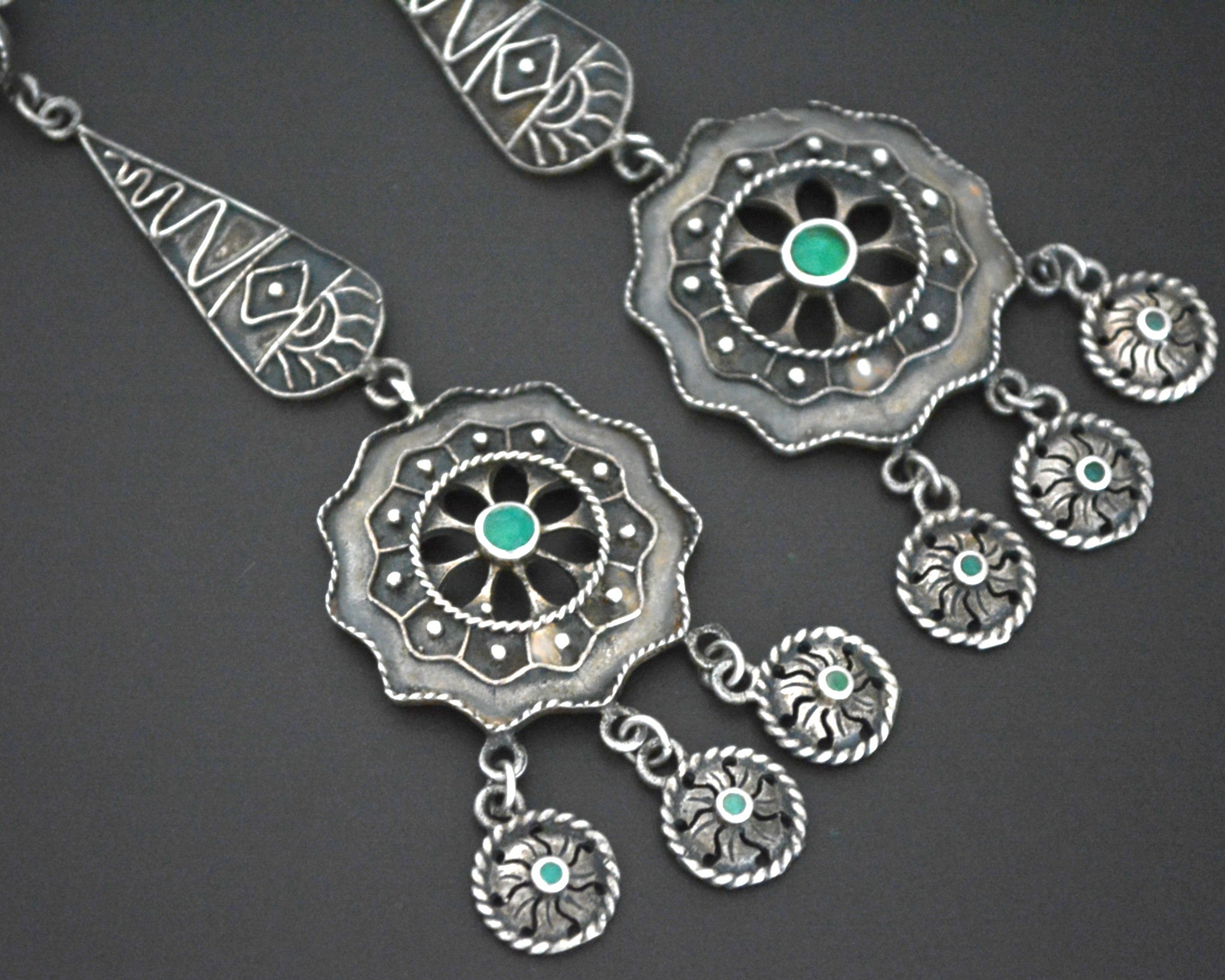 Reserved for A. - Long Ethnic Silver Earrings with Dangles