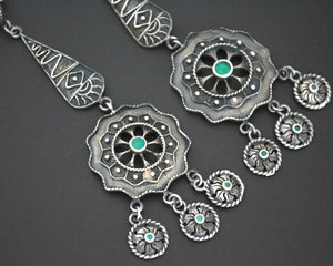 Reserved for A. - Long Ethnic Silver Earrings with Dangles