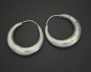 Ethnic Hoop Earrings with Patina - MEDIUM