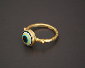 Gilded Sterling Silver Eye Ring - Size 7