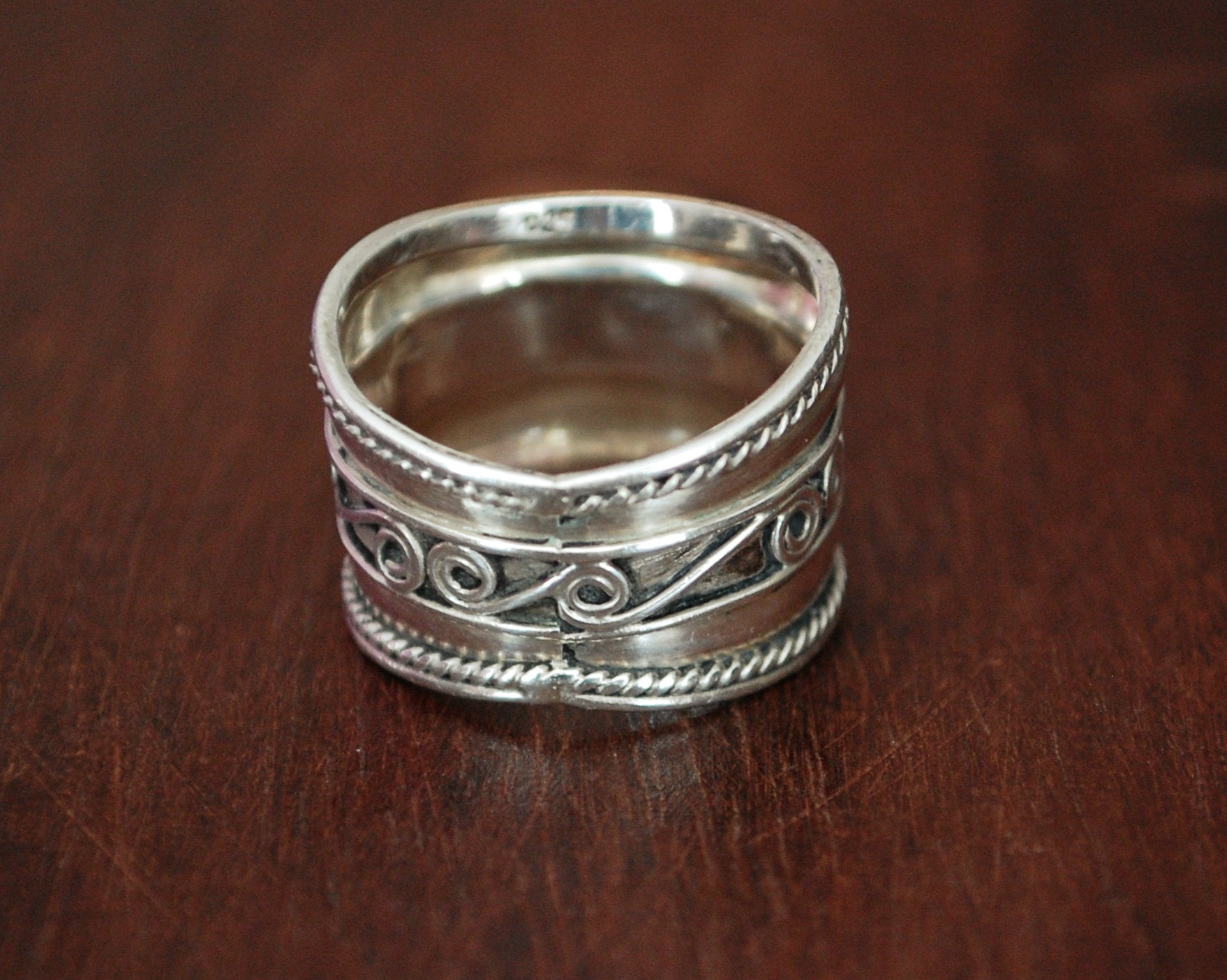 Ethnic Cigar Band Ring from India - Size 8.5