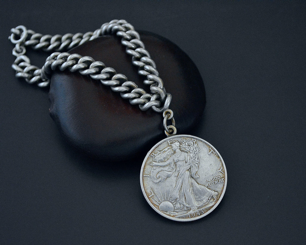 US Half Dollar Silver Coin Medaillon Bracelet