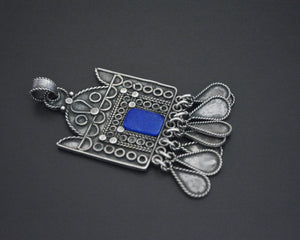 Ethnic Lapis Lazuli Pendant with Dangles