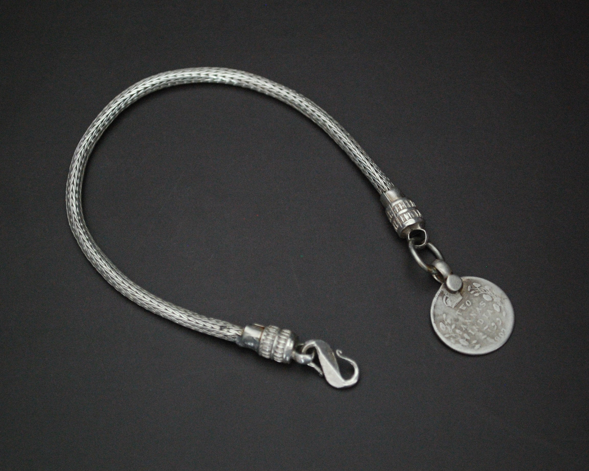 XS Rajasthani Snake Chain Bracelet with Coin