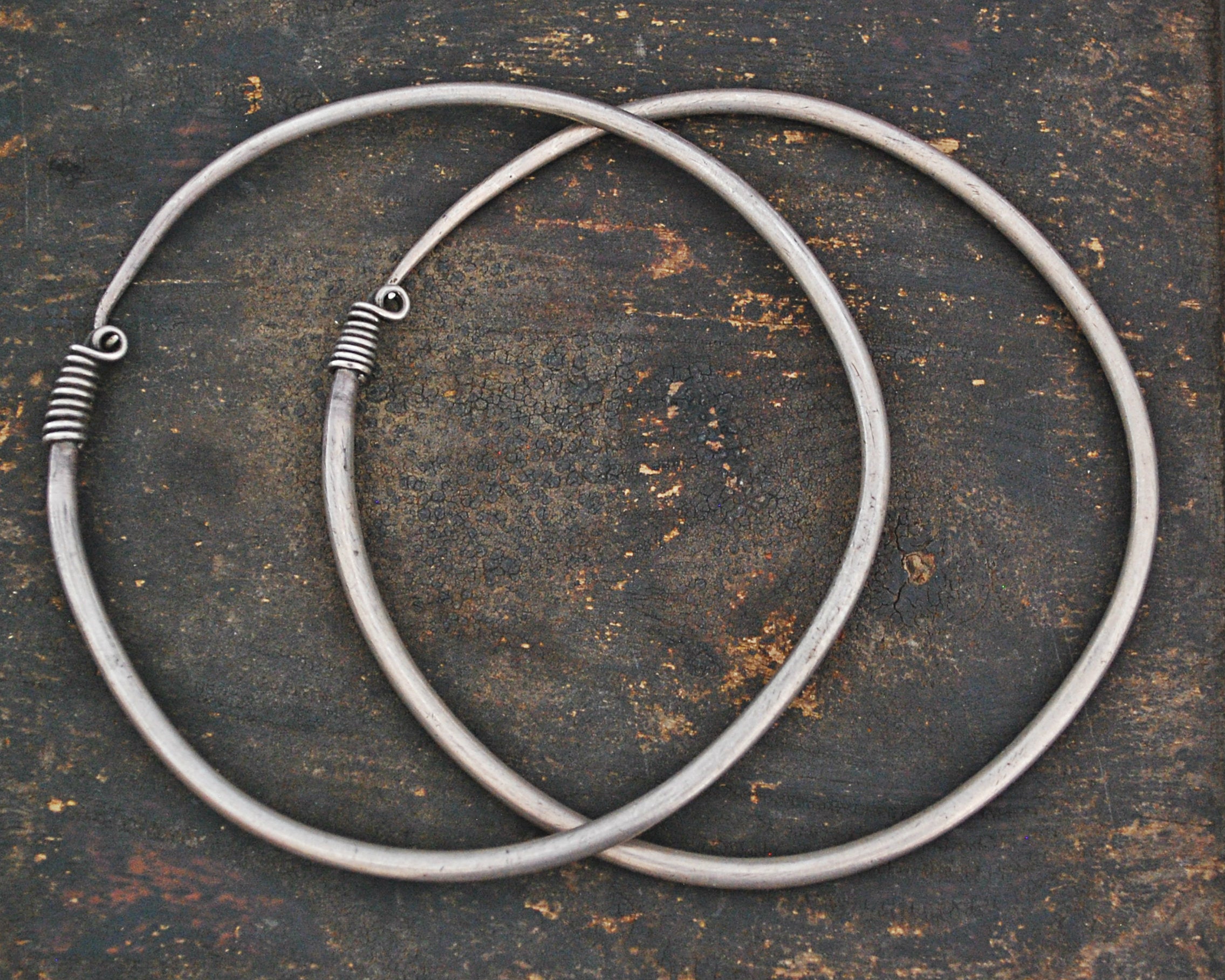 Huge Old Berber Hoop Earrings
